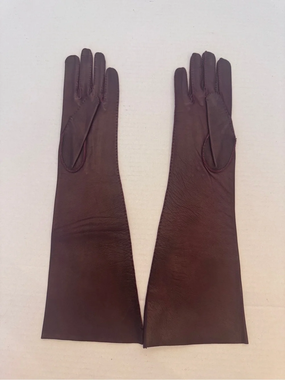 Vtg 1960s Dandoufa Brown Kid Leather Gloves Made in Greece Retro Size 6.5 Small